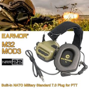 Професійні активні навушники Earmor М32 Standart 7.0 Plug for PTT