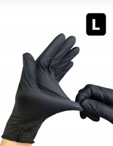 Черные нитриловые перчатки Nitrylex BLACK размер L