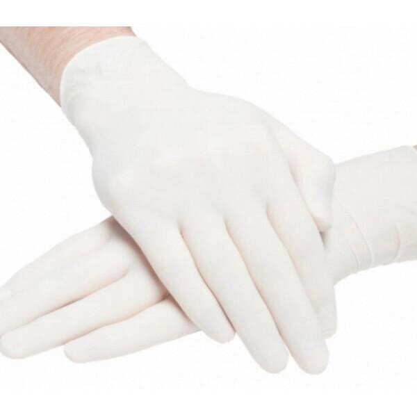 Рукавички латексні MEDICARE білі з пудрою розмір L від компанії Матеріали - фото 1