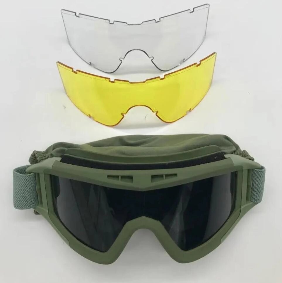 Тактична захисна маска зі змінними лінзами від компанії Матеріали - фото 1