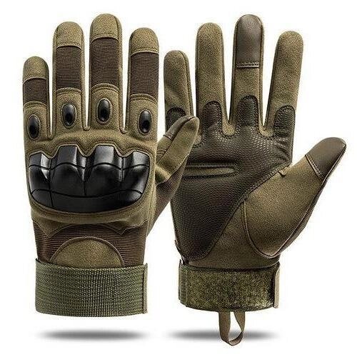 Тактичні штурмові рукавиці с захисною пластиною від компанії Матеріали - фото 1