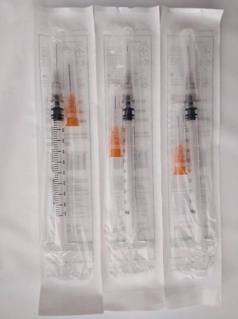 Упаковка шприц інсуліновий одноразовий MEDICARE з двумя голками 100 штук від компанії Матеріали - фото 1