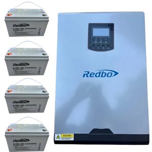 Зарядний інвертор Redbo RB-5548-5-100A-O 5500 Вт + 4 акумулятори
