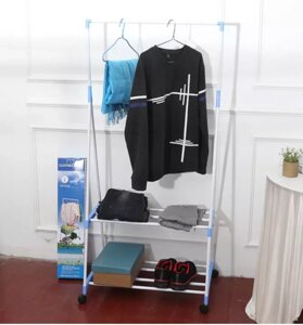 Двох ярусне пересувна підлогова вішалка для одягу Clothes Rack Multi-Function