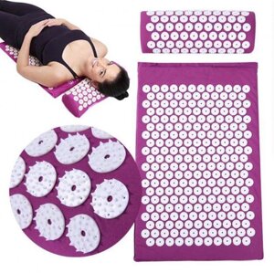 Ортопедичний масажний килимок Acupressure mat з подушкою
