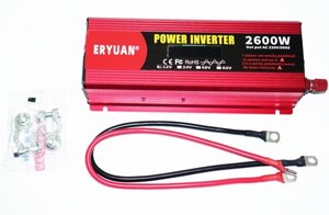 Перетворювач напруги інвертор Eryuan 2600W LCD DC/AC 12V-220V з чистою синусоїдою і вольтметром