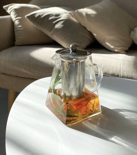 Стильний скляний чайник-заварник 750 мл. Термостійкі до 500 градусів