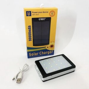 УМБ Power Bank Solar 90000 mAh мобільне зарядне із сонячною панеллю та лампою, Power Bank Charger ART-4531