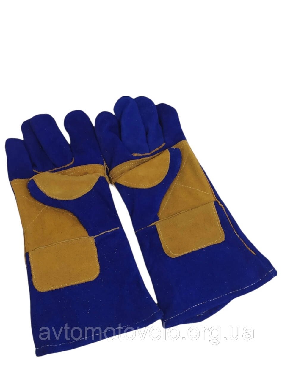 Краги на підкладці сині довгі 10 розмір від компанії Автомотовело - фото 1