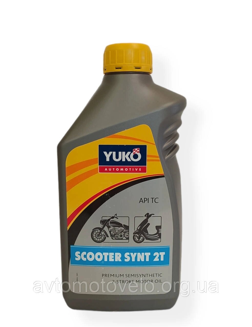 Олива YUKO 2T SCOOTER SYNT (П/С) 1L для мотоциклів, мопедів, скутерів та бензопил від компанії Автомотовело - фото 1