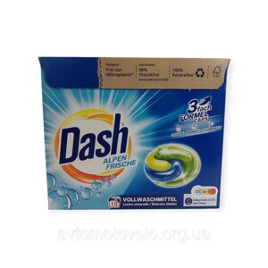 Капсули для прання Dash, універсальні Alpen Frische 3 in 1, 18 шт