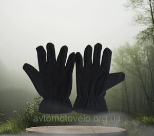 Теплі флісові рукавички чоловічі Зимові рукавички фліс Чорні Польша
