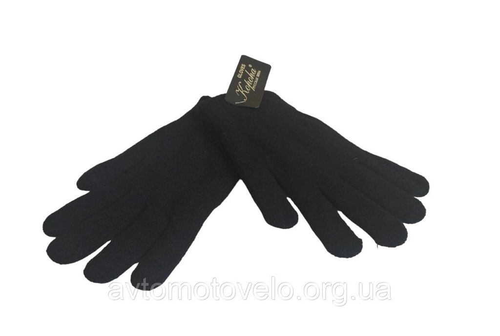 Рукавички зимові теплі чорні універсальні 10 розмір від компанії Автомотовело - фото 1