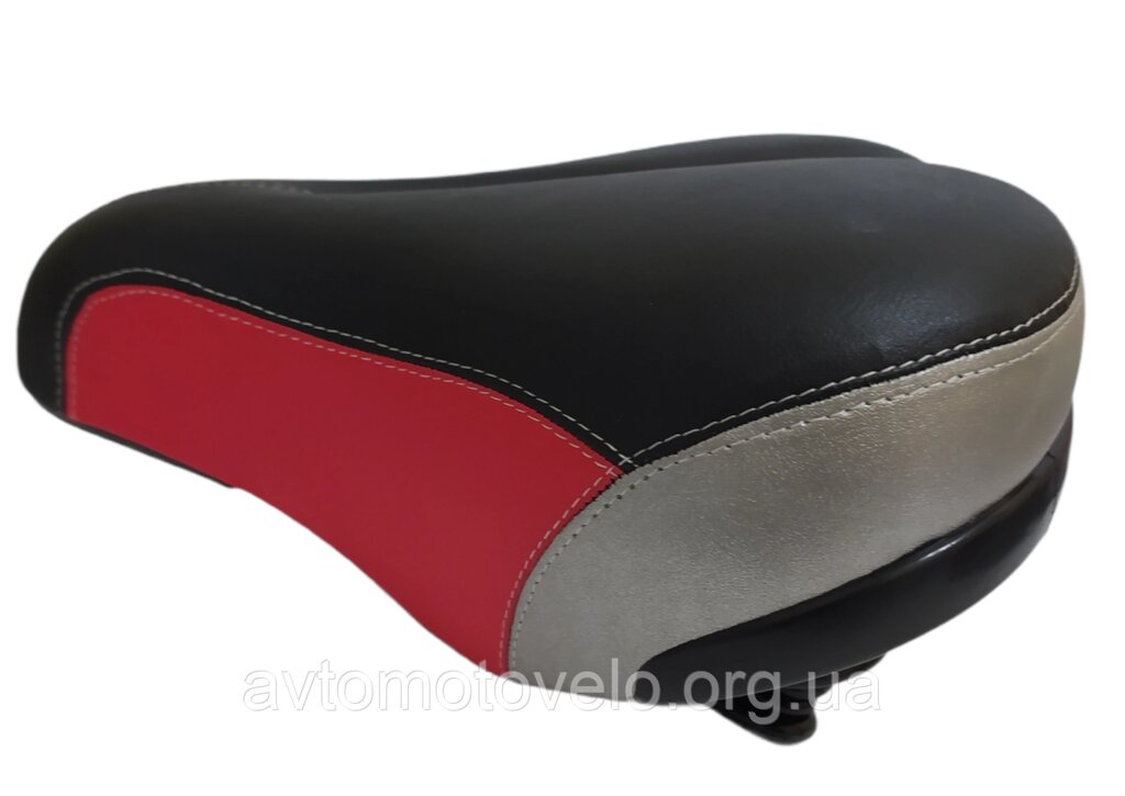 Сідло для міських і дорожніх велосипедів широке від компанії Автомотовело - фото 1