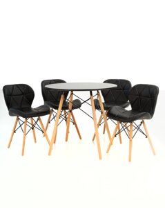 Комплект кухонних меблів Sigma: стіл та 4 крісла Чорний