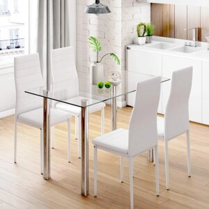 Комплект кухонних меблів: стіл 4 крісла Home Fest Panana білий