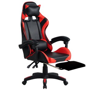 Крісло комп'ютерне ігрове з підставкою дня ніг Gamer Pro Jaguar Plus червоне