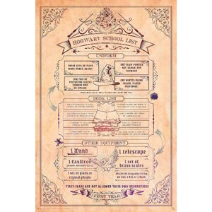 Постер HARRY POTTER School list (Гаррі Поттер)