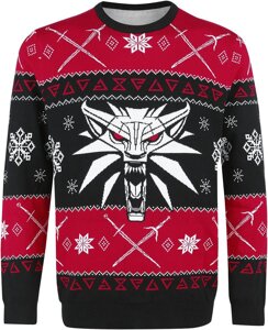 Светр WITCHER 3 Dreaming Of A White Wolf Ugly Holiday (Відьмак) M чорний