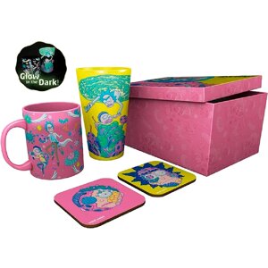 Подарунковий набір RICK AND MORTY cклянка, чашка та костери (Рік і Морті)