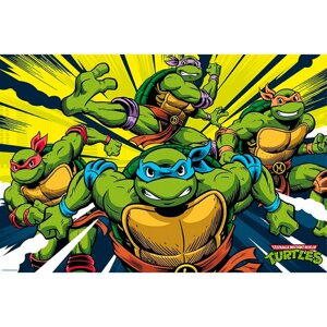 Постер TMNT Turtles in action (Черепашки-ніндзя), 91.5x61 cм