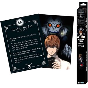 Набір постерів DEATH NOTE Light and Death Note rules (Зошит смерті)