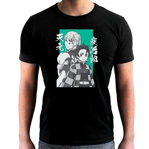 Футболка DEMON SLAYER: KIMETSU NO YAIBA Tanjiro and Tengen (Клинок), Чорний L