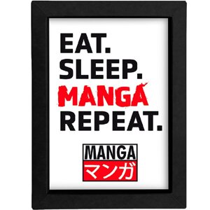 Картина Eat. Sleep. Manga Repeat фоторамка
