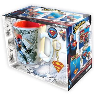 Подарунковий набір DC COMICS Superman чашка 460мл, брелок та піни