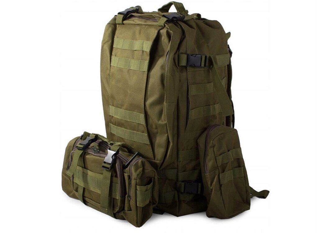 50l військовий тактичний рюкзак із додатковими лотками 4in1. ОПТ/1600 від компанії K V I T K A - фото 1