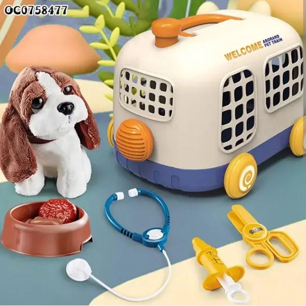 АКЦІЯ! М'яка іграшка собачка з набором ветеринара 913-1, переноска від компанії K V I T K A - фото 1