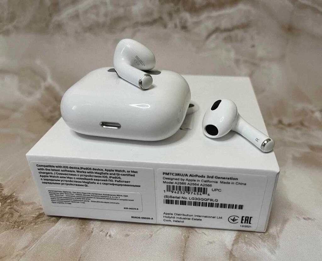 Акція! Навушники TWS Apple Full AirPods 3rd generation коп +Чехол від компанії K V I T K A - фото 1