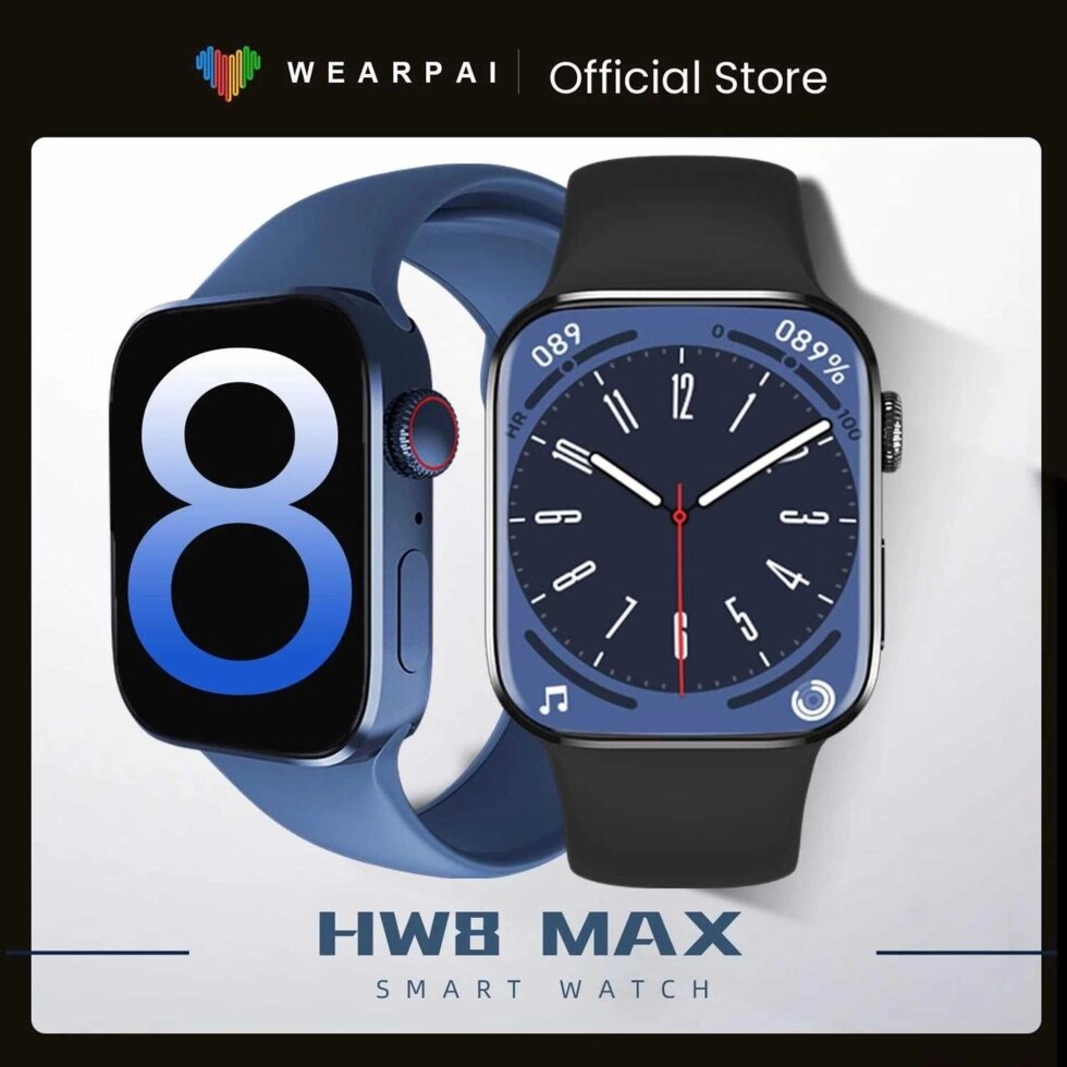 Apple Watch Series 7 - HW8 MAX Екран 1.99 - Silver, Black, Blue від компанії K V I T K A - фото 1