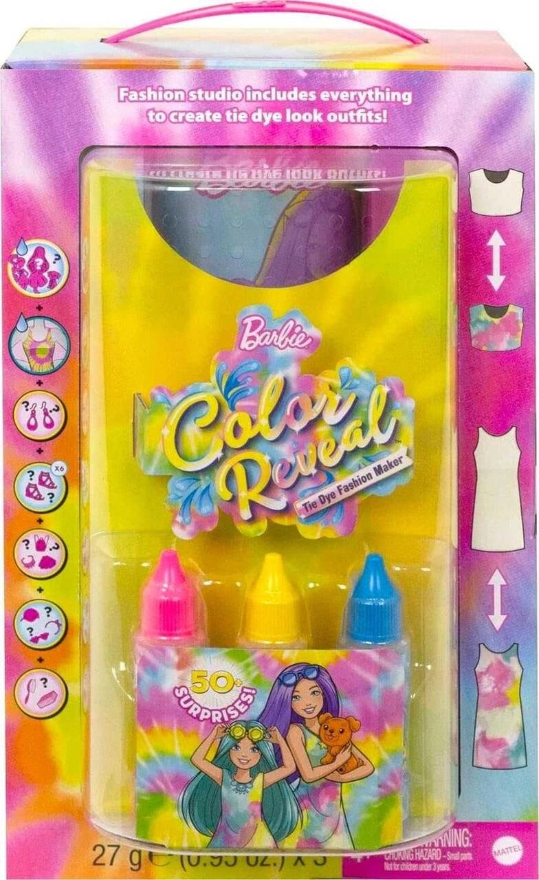 Барбі та Челсі 50 аксесуарів Barbie Color Reveal Gift Set TieDye HCD29 від компанії K V I T K A - фото 1