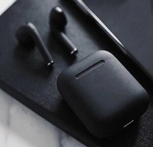Бездротові навушники Inpods Macaron 12 сенсорні з кейсом Чорні