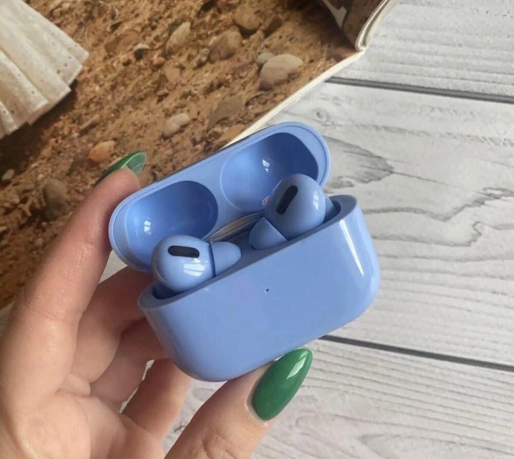 Бездротові сенсорні блютуз навушники кольорові PRO сині Macaroon від компанії K V I T K A - фото 1