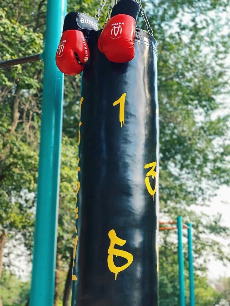 Боксерський мішок груша BIG MONKEY Цифри 1.3 м чорний ПВХ від компанії K V I T K A - фото 1