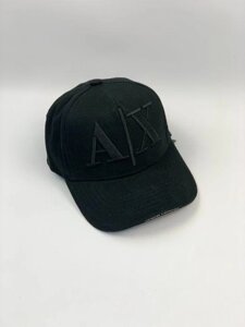 Чорна кепка з вишивкою бейсболка Армани Armani AX gu458