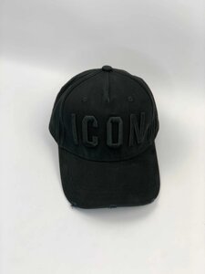 Чорна кепка з вишивкою бейсболка DsQuared панамка Айкон Icon gu490