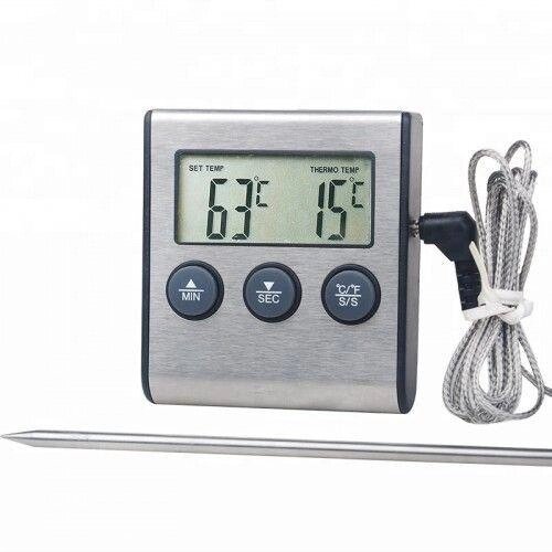 Цифровий термометр TP-700 для духовки печі з виносним датчиком до 250C від компанії K V I T K A - фото 1