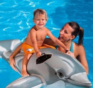 Дитячий надувний пліт Intex 58535 Дельфін, 175х66 см, від 3 років