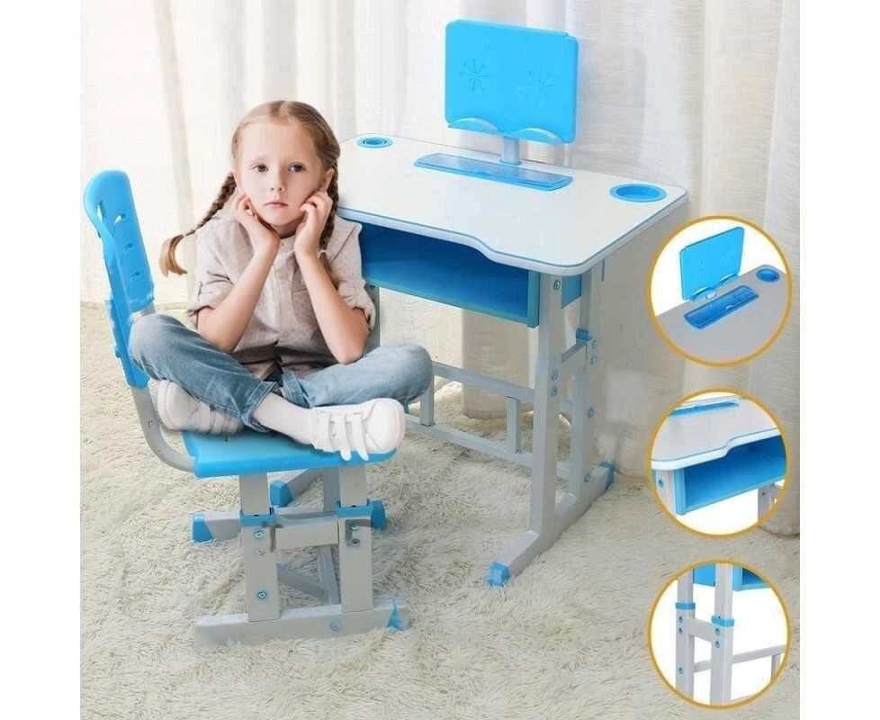 Дитяча парта зі стільчиком, дитячий регульований стіл для навчання від компанії K V I T K A - фото 1