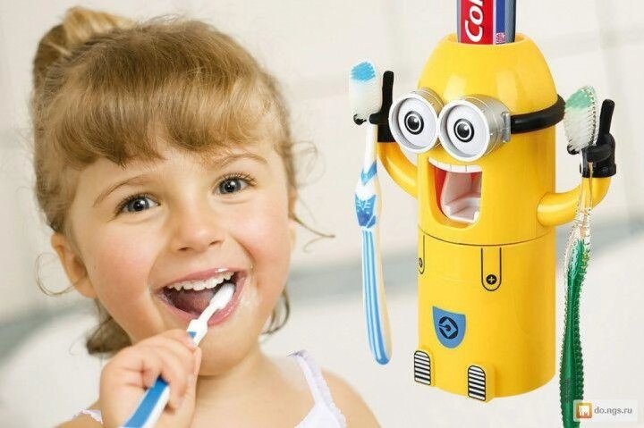 Дитячий дозатор зубної пасти Міньйон і тримач зубних щіток від компанії K V I T K A - фото 1