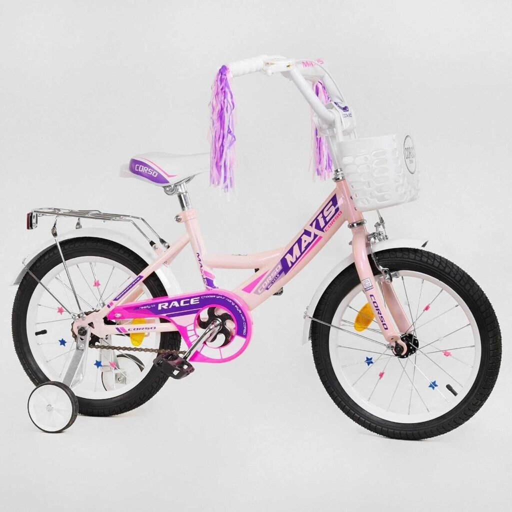 Дитячий велосипед для дівчинки з кошиком Corso Maxis/Nice 16/18/20 від компанії K V I T K A - фото 1