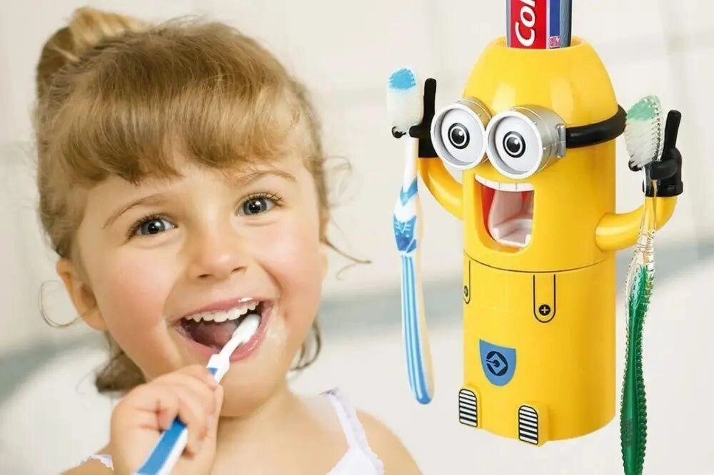 Дозатор для зубної пасти з тримачем для щіток Міньйон від компанії K V I T K A - фото 1