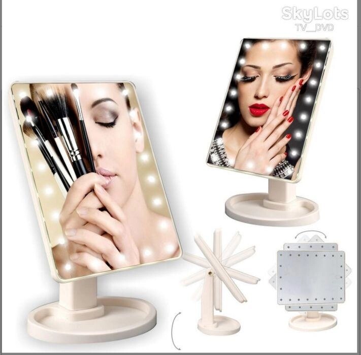Дзеркало для макіяжу з підсвіткою Large LED Mirror 22 LED-LED від компанії K V I T K A - фото 1