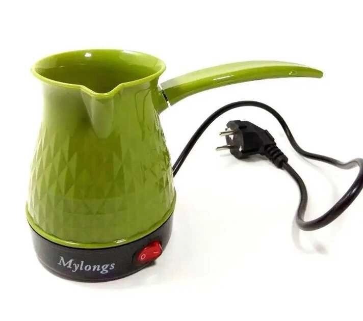 Електрична кавоварка турка. Mylongs 500 мл зелена від компанії K V I T K A - фото 1