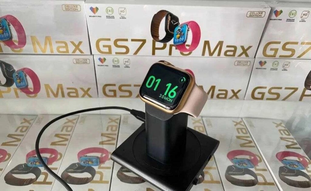 ‼Годинник Smart watch GS7 Pro Max колір Gold Apple коп +ремінець від компанії K V I T K A - фото 1