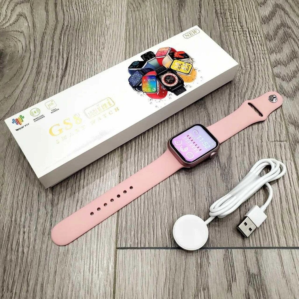 GS 8 mini Smart Watch 1в1 коп смарт годинник Рожевий +ремінець від компанії K V I T K A - фото 1