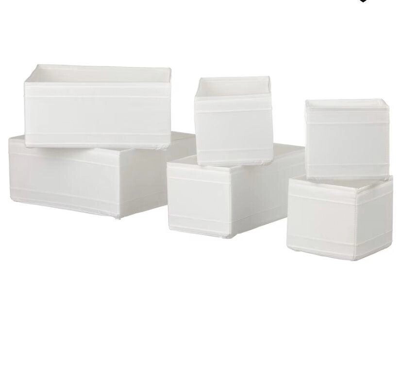 Ikea Skubb Набір контейнерів, 6 шт., білі від компанії K V I T K A - фото 1